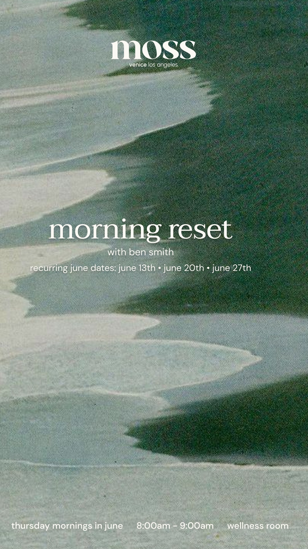 Moss Morning Reset recurring event Instagram story