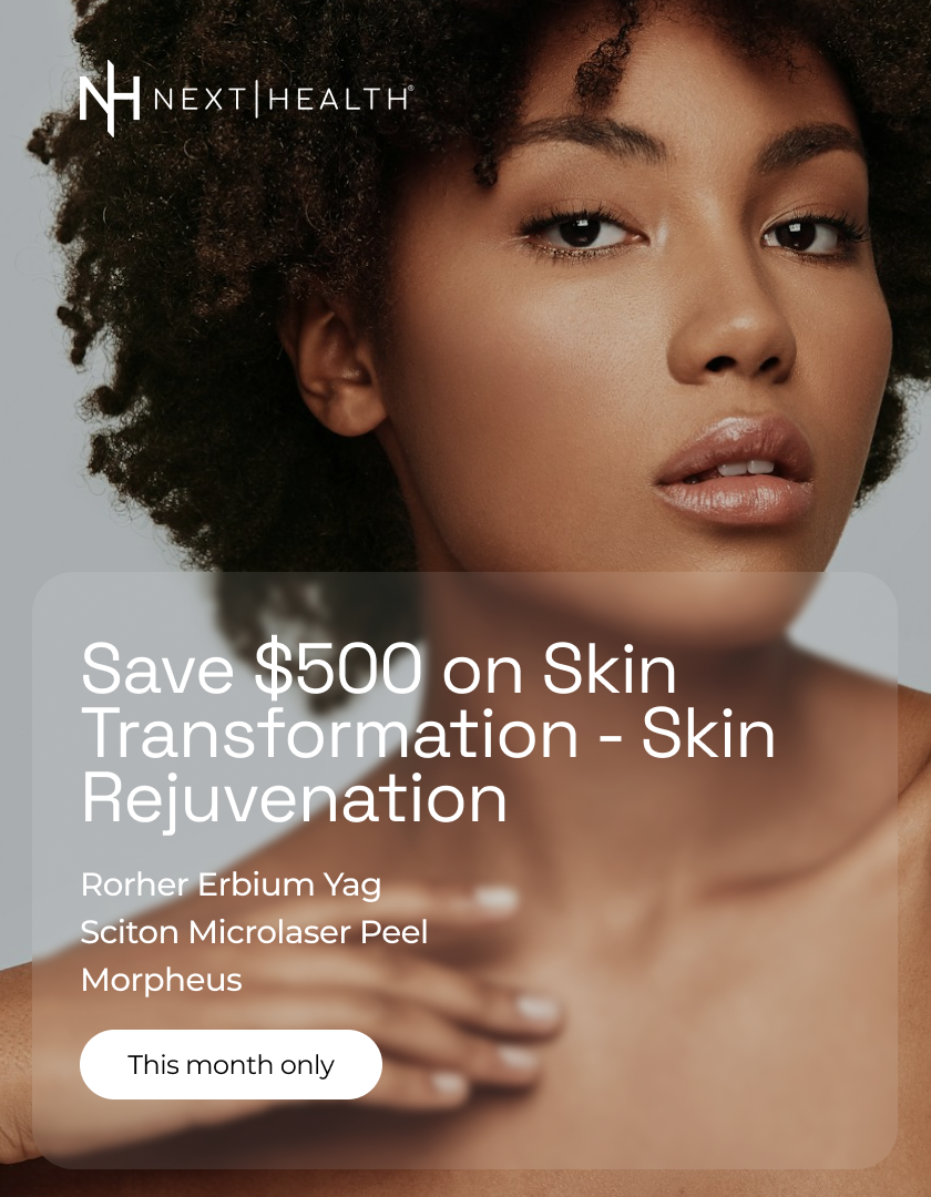 Next Health skin transformation and skin rejuvenation promotional creative ad