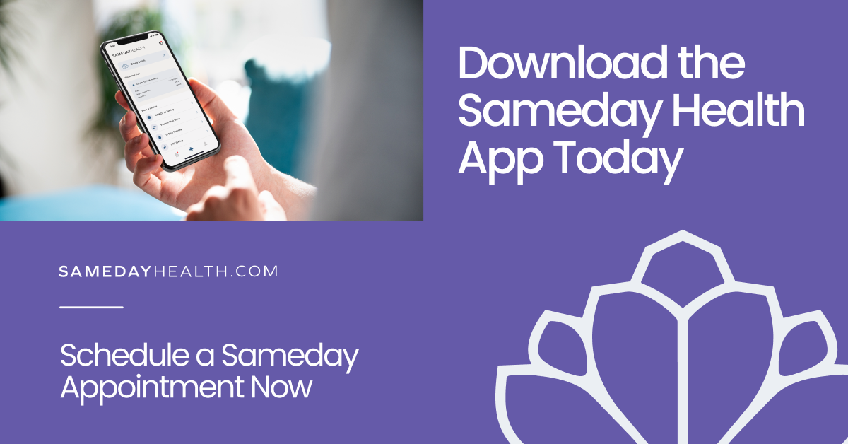 Sameday Health app download social and digital campaign